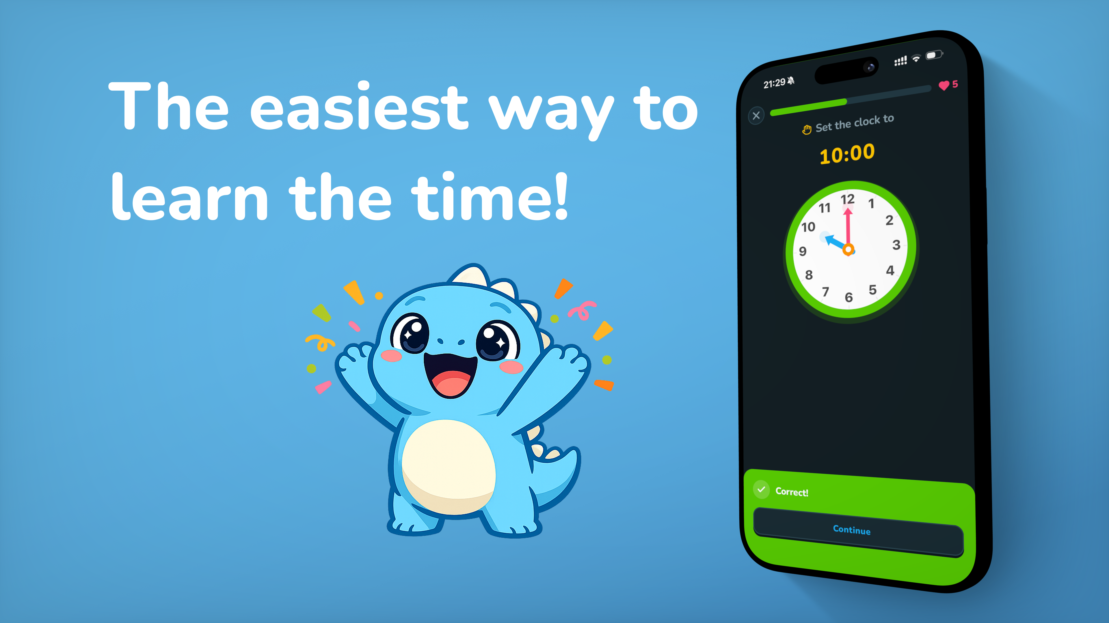 I Can Tell Time promotional card showing the app in action